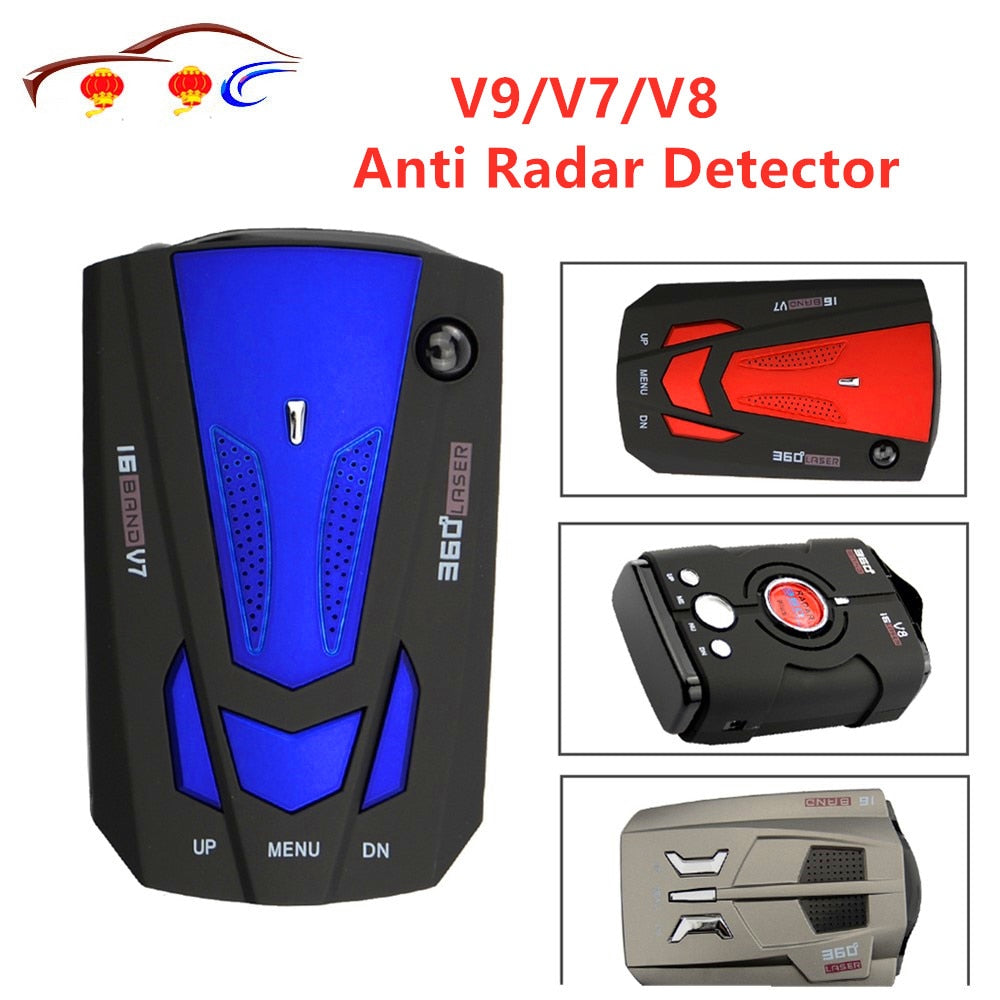 Advanced Radar Detector Best Car 360 Degree 16 Band LED Display V9/V7/V8